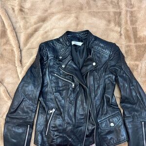 Danier Black Leather Biker Jacket